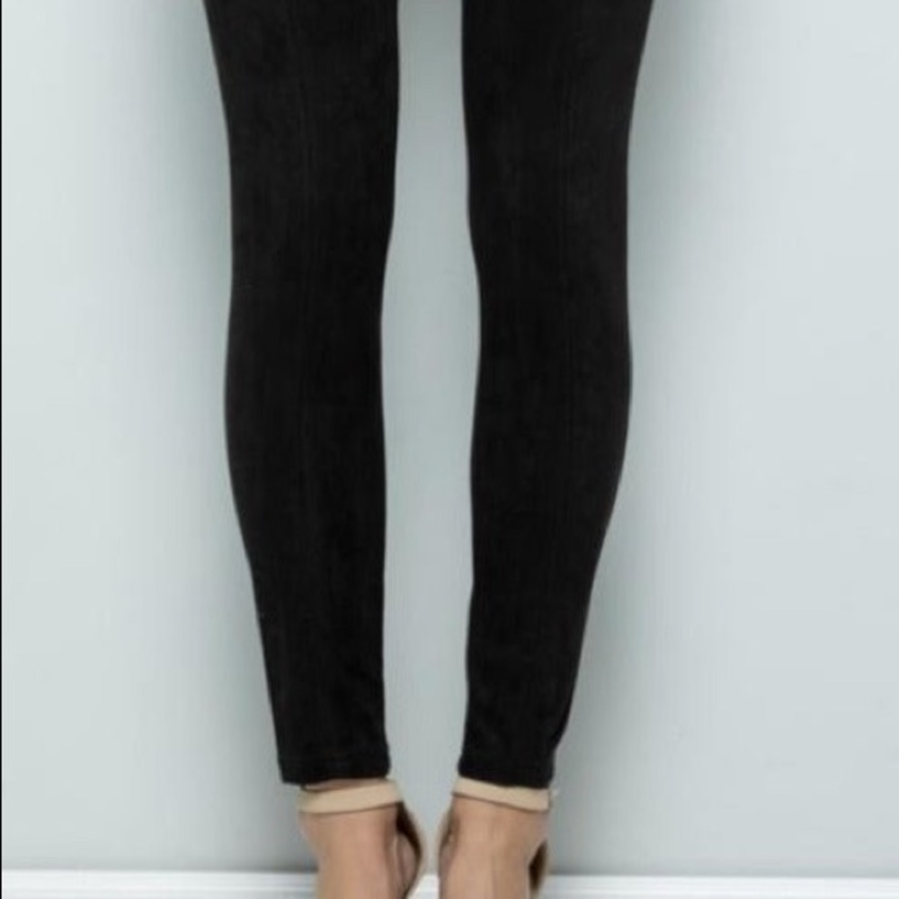 Black Suede Leggings